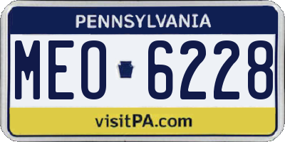 PA license plate MEO6228