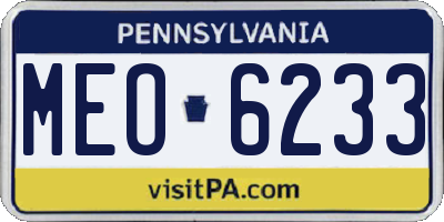 PA license plate MEO6233