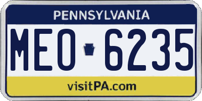 PA license plate MEO6235