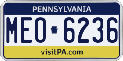 PA license plate MEO6236
