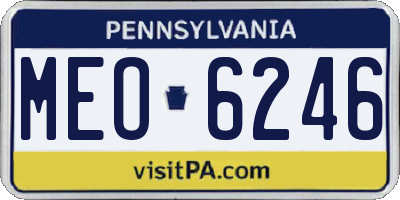 PA license plate MEO6246