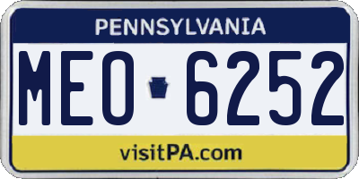 PA license plate MEO6252