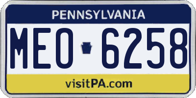 PA license plate MEO6258