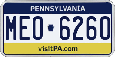 PA license plate MEO6260