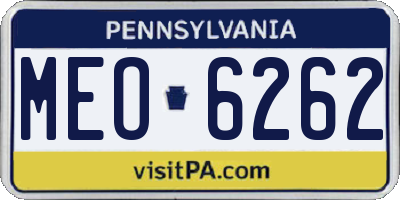 PA license plate MEO6262