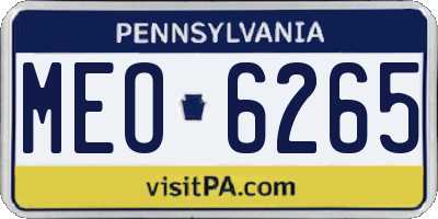 PA license plate MEO6265