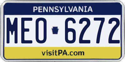 PA license plate MEO6272
