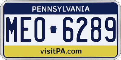 PA license plate MEO6289