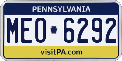 PA license plate MEO6292