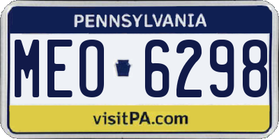 PA license plate MEO6298