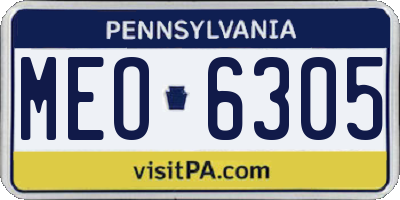 PA license plate MEO6305