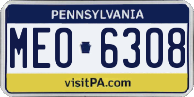 PA license plate MEO6308