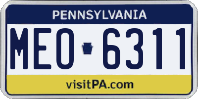 PA license plate MEO6311
