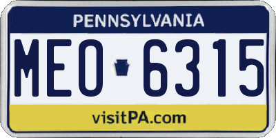 PA license plate MEO6315