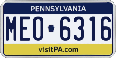 PA license plate MEO6316
