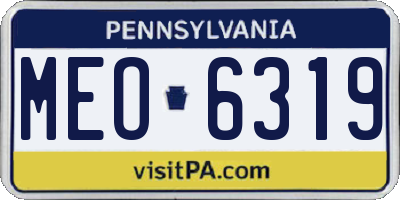 PA license plate MEO6319