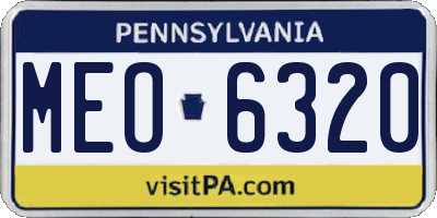 PA license plate MEO6320