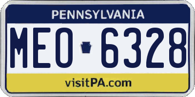 PA license plate MEO6328