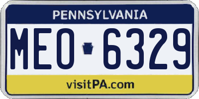 PA license plate MEO6329