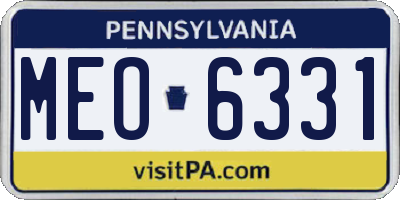 PA license plate MEO6331