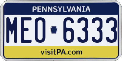 PA license plate MEO6333