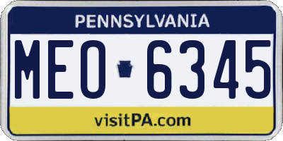 PA license plate MEO6345