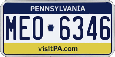 PA license plate MEO6346