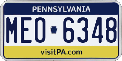 PA license plate MEO6348