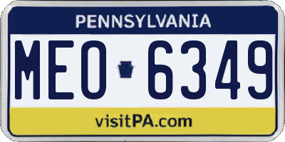 PA license plate MEO6349