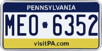 PA license plate MEO6352
