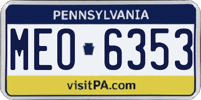 PA license plate MEO6353