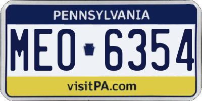 PA license plate MEO6354