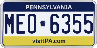 PA license plate MEO6355