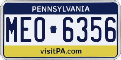 PA license plate MEO6356