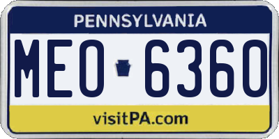 PA license plate MEO6360