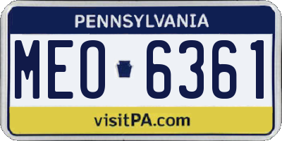 PA license plate MEO6361