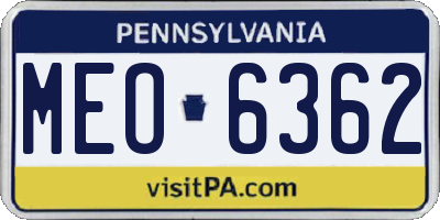 PA license plate MEO6362