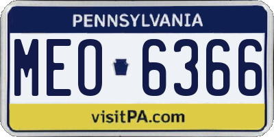 PA license plate MEO6366