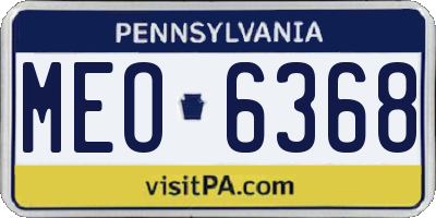 PA license plate MEO6368