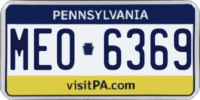 PA license plate MEO6369