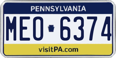 PA license plate MEO6374