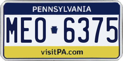 PA license plate MEO6375