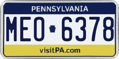 PA license plate MEO6378