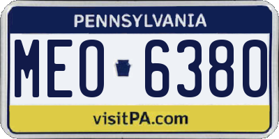 PA license plate MEO6380