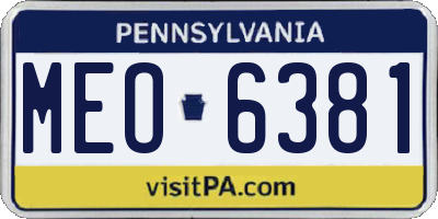 PA license plate MEO6381
