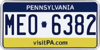 PA license plate MEO6382