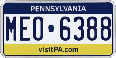 PA license plate MEO6388
