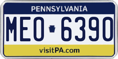 PA license plate MEO6390