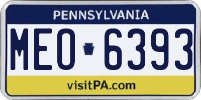 PA license plate MEO6393