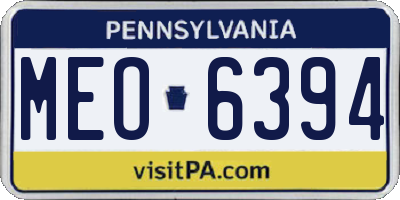 PA license plate MEO6394